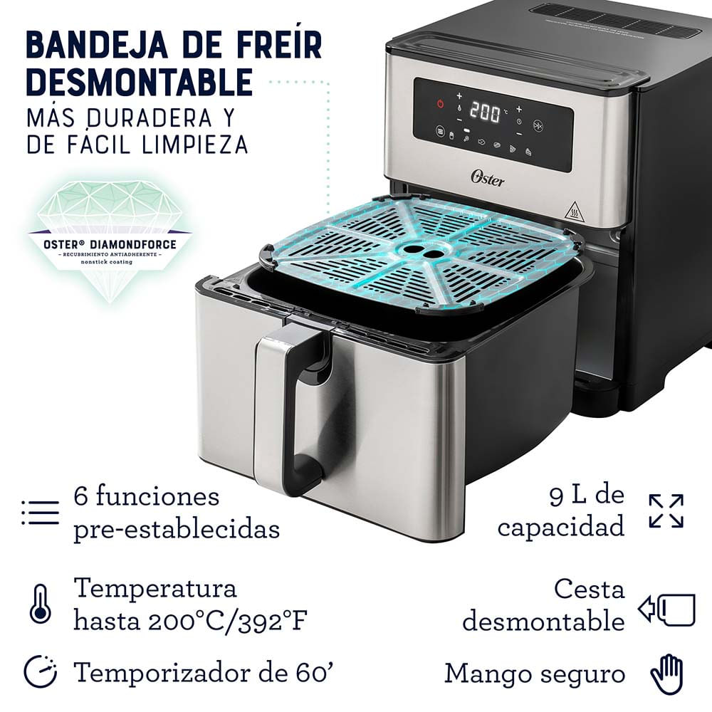 Oster® Freidora De Aire Con Panel Digital, Y Capacidad De 9 Litros ...