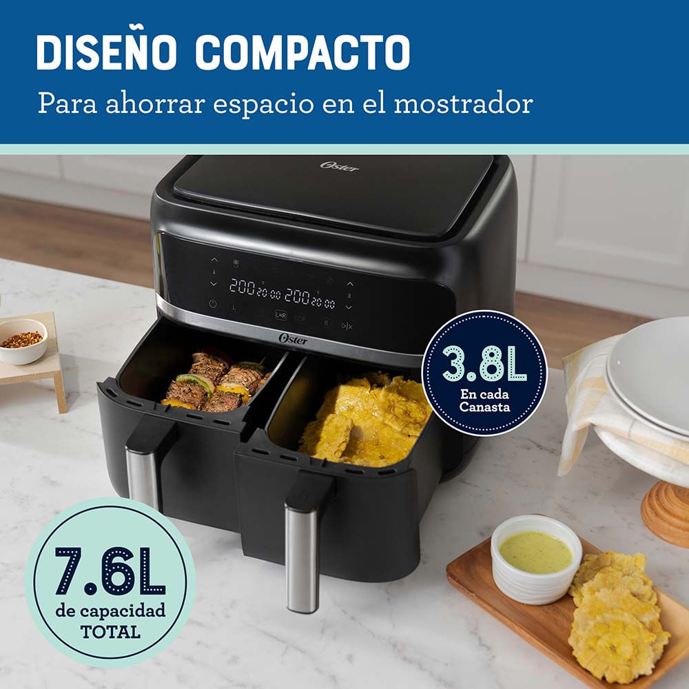 Oster® Freidora De Aire Dual, Con Recubrimiento Antiadherente ...